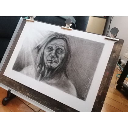 Dariusz Kaźmierczak - rysunek węglem - Szaman foto #3