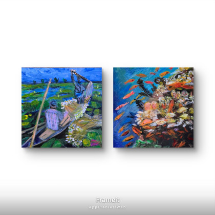 Krystyna Mościszko - obrazy akryl - Bangladesz i underwater kompozycja foto #1