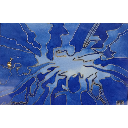 Beata Rudecka - obrazy akwarela - Akwarela pt: Złota Rybka – unikat w złotej oprawie foto #1