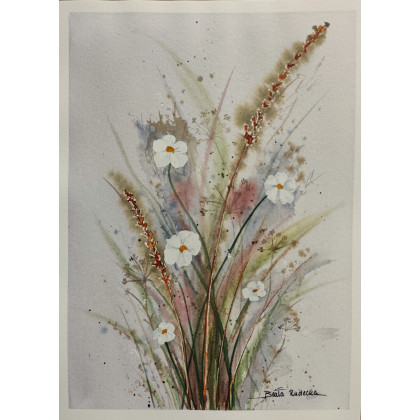 Beata Rudecka - obrazy akwarela - Polna Symfonia – Oryginalna akwarela na papierze bawełnianym - Łąka 4 foto #2