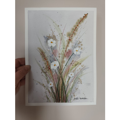 Beata Rudecka - obrazy akwarela - Polna Symfonia – Oryginalna akwarela na papierze bawełnianym - Łąka 4 foto #3