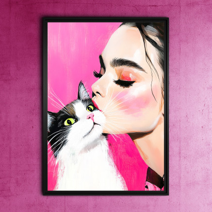 Kocham Cię Kocie - grafika na plakacie na A3, Justyna Jaszke, plakaty