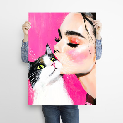 Justyna Jaszke - plakaty - Kocham Cię Kocie - grafika na plakacie na A3 foto #2
