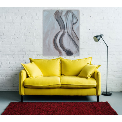 Yulia Szczerbak - obrazy akryl - Obraz ręcznie malowany akrylami na płótnie bawełnianym Kobieta abstrakcja minimalistyczna 55x75 foto #4