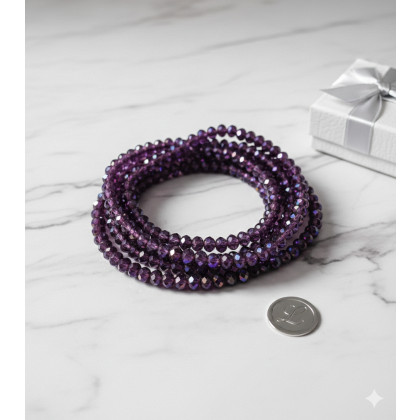 Bransoletka Kryształowa - Głęboki Fiolet (Amethyst Glow), unikatart, bransoletki