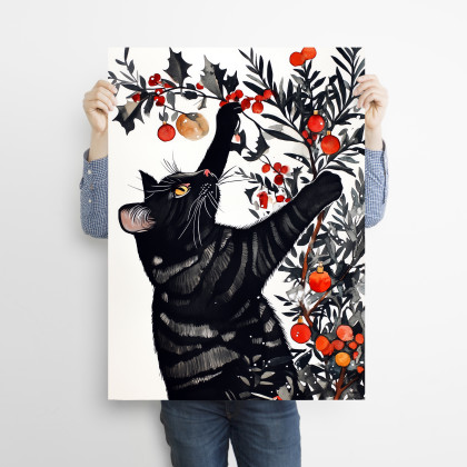 Justyna Jaszke - plakaty - Koty lubią choinki - grafika na plakacie na A3 foto #2