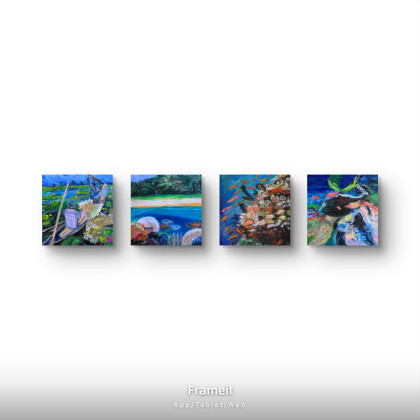 Kompozycja Underwater, Krystyna Mościszko, obrazy akryl