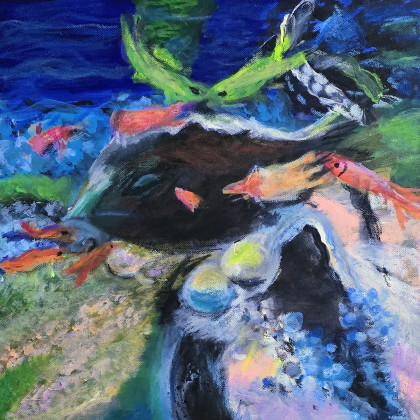Underwater 3, Krystyna Mościszko, obrazy akryl