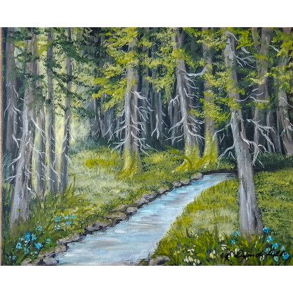 Marzena Dymek - obrazy akryl - WYPRZEDAŻ KOLEKCJI - DYPTYK NATURY W GŁĘBI LASU foto #1