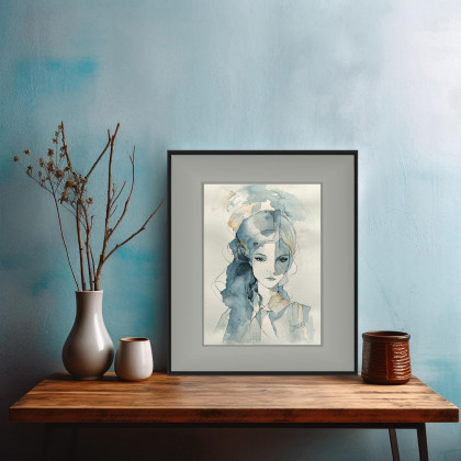 Joanna Tomczyk - obrazy akwarela - Dziewczyna ze snu, Akwarela 24x32 cm foto #1