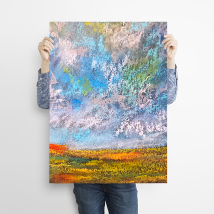 Justyna Jaszke - plakaty - Plakat A3 Oddech chmur reprodukcja pasteli suchych foto #1