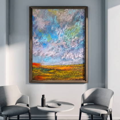 Justyna Jaszke - plakaty - Plakat A3 Oddech chmur reprodukcja pasteli suchych foto #2