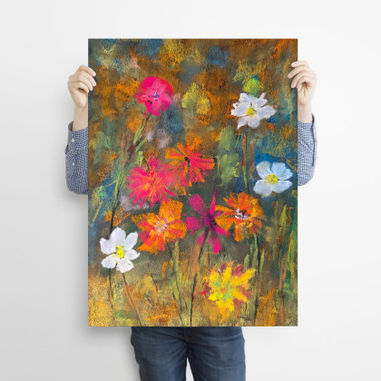 Justyna Jaszke - plakaty - Plakat A3 Kwiaty polskie reprodukcja pasteli suchych foto #1