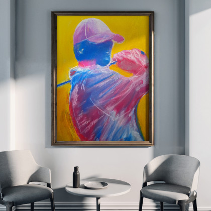 Justyna Jaszke - plakaty - Plakat A3 Golfista reprodukcja pasteli suchych foto #1