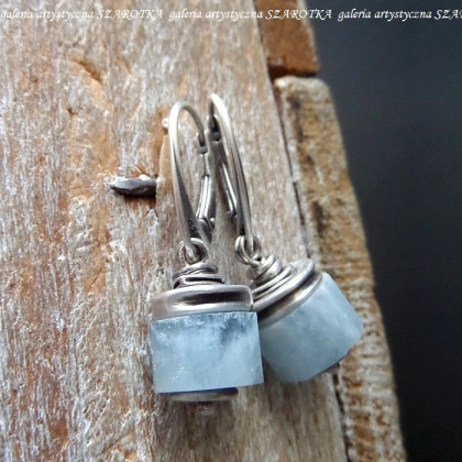 PRYWATNE NIEBO kolczyki z akwamarynu i srebra, szarotka, kolczyki 