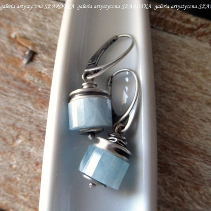 szarotka - kolczyki  - PRYWATNE NIEBO kolczyki z akwamarynu i srebra foto #2