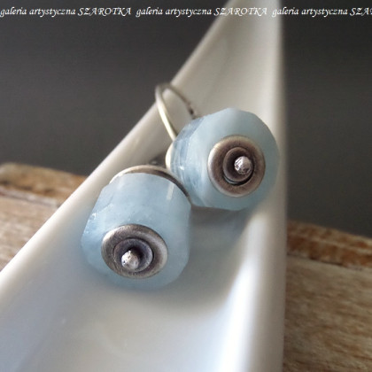 szarotka - kolczyki  - PRYWATNE NIEBO kolczyki z akwamarynu i srebra foto #3