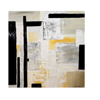 Przestrzeń zatrzymana . Obras strukturalny 100 x 100, Aneta Janecka, obrazy akryl