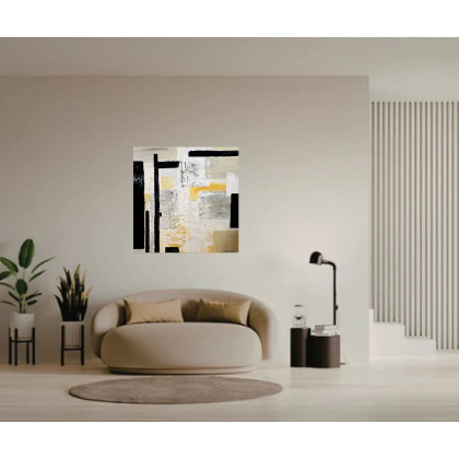 Aneta Janecka - obrazy akryl - Przestrzeń zatrzymana . Obras strukturalny 100 x 100 foto #1