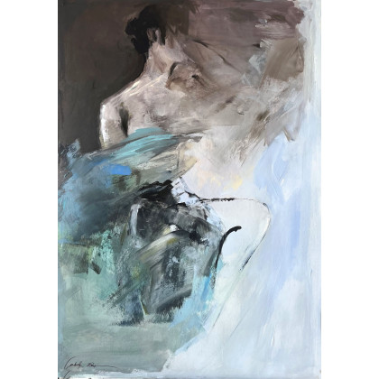 W Błękitach - 100x70., Studio.Sensual, obrazy tech. mieszana