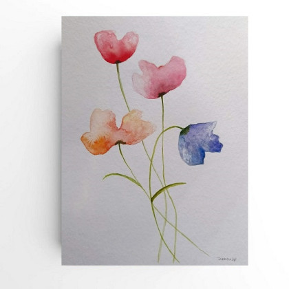 Paulina Lebida - obrazy akwarela - Kwiaty-  akwarela  formatu 32/24 cm foto #1