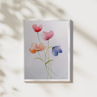 Kwiaty-  akwarela  formatu 32/24 cm