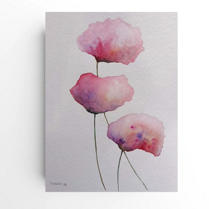 Paulina Lebida - obrazy akwarela - Kwiaty-  akwarela  formatu 32/24 cm foto #1