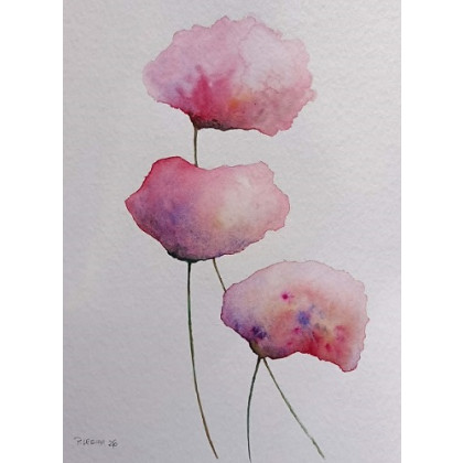 Paulina Lebida - obrazy akwarela - Kwiaty-  akwarela  formatu 32/24 cm foto #2