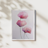 Kwiaty-  akwarela  formatu 32/24 cm