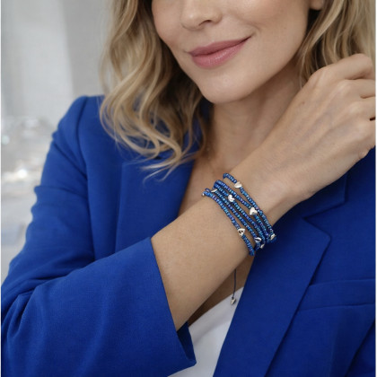 Bransoletka Niebieska Serduszka Hematyt, unikatart, bransoletki