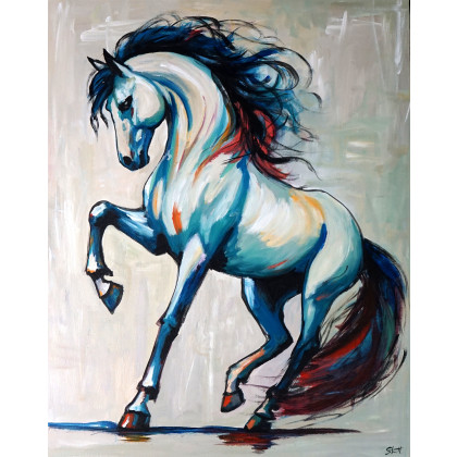 Azure 80x100, Rafal Stach, obrazy akryl