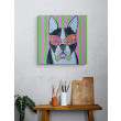 Obraz ręcznie malowany akrylami Płótno na tekturze Pies Buldog 30x30 cm