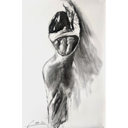 Lady - 100x70, Studio.Sensual, rysunek węglem