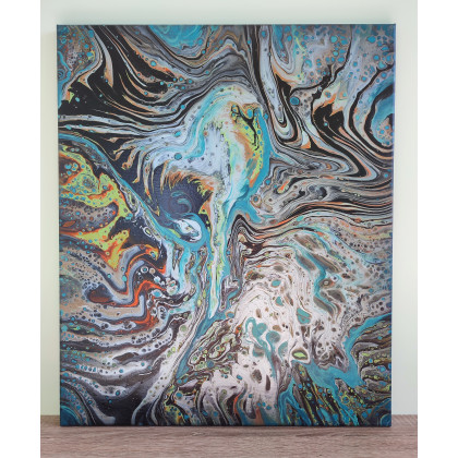 Elżbieta Hanarz - obrazy akryl - Nowoczesna Abstrakcja na Płótnie 50x60 foto #1