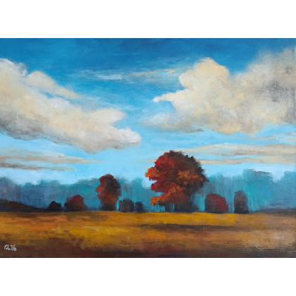 Paulina Lebida - obrazy akryl - Pejzaż z drzewami - obraz akrylowy 30/40 cm foto #2