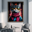Hipsterski Kot Edzik - grafika na plakacie na A3