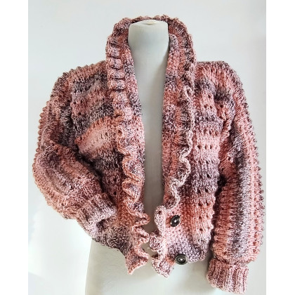 art.a - swetry - Sweter rozpinany,kardigan lekki ażur foto #1