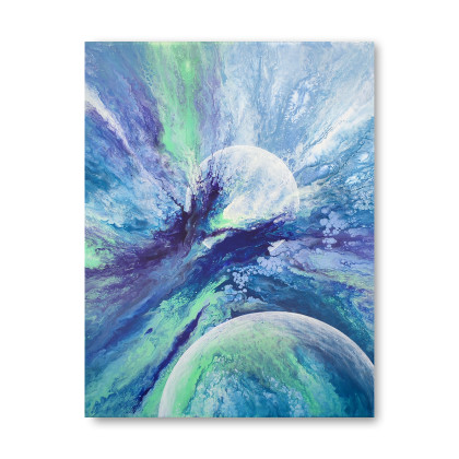 Abstrakcja Inspirowana Kosmosem - Akryl 40x50, Elżbieta Hanarz, obrazy akryl