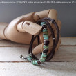 TURQUOISE-BROWN bransoletka z turkusu, bursztynu, rzemienia i srebra