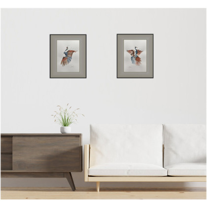 Joanna Tomczyk - obrazy akwarela - Żurawie, Dyptyk, 2 Akwarele 24 x 32 cm foto #2