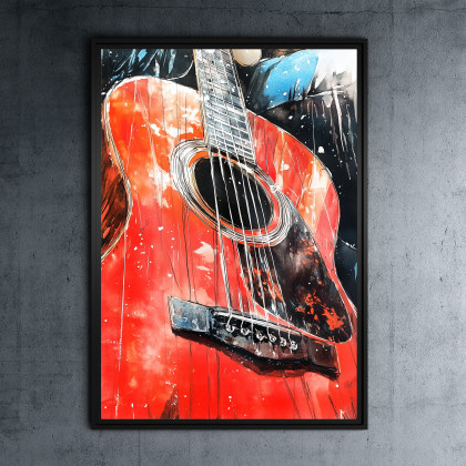 Czerwona Gitara - grafika na plakacie na A3, Justyna Jaszke, plakaty