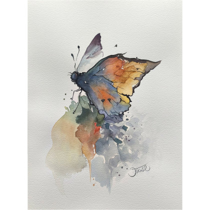 Echo skrzydeł, Akwarela 24x32 cm, Joanna Tomczyk, obrazy akwarela