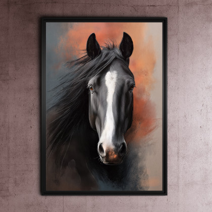 Portret konia 3 - grafika na plakacie na A3, Justyna Jaszke, plakaty