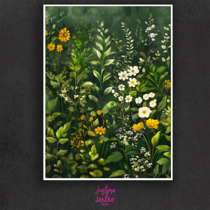 Justyna Jaszke - Grafika cyfrowa - Kwiecista łąka 1 - zestaw 9 grafik 15x21 cm foto #3