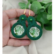Kolczyki monstera, kolczyki soutache sutasz, kolczyki liście listki