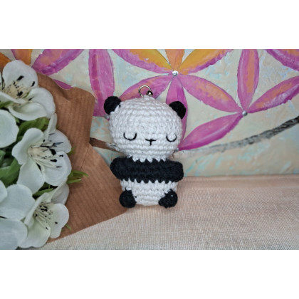 Yulia Szczerbak - drobne upominki - Zawieszka Dziecko Panda na szydełku brelok Keychain bawełna zwierzęta foto #2