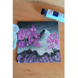 Obraz na płótnie ręcznie malowany farbami olejowymi Sakura I Góra 10x10 miniaturowy