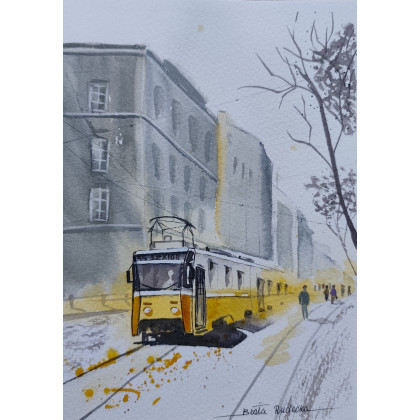 Budapeszt – oryginalna akwarela miejska (19x26 cm), Beata Rudecka, obrazy akwarela