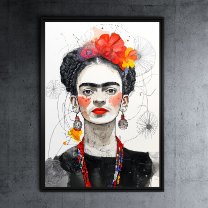 Frida - grafika na plakacie na A3, Justyna Jaszke, plakaty