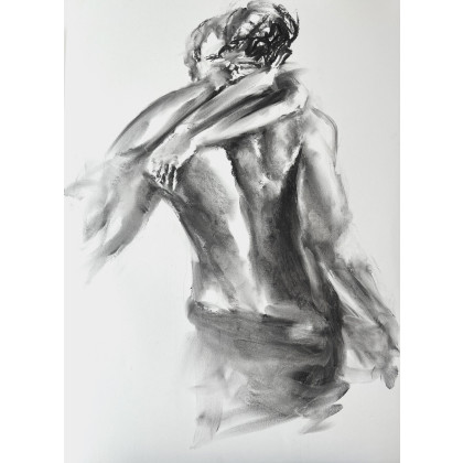 Przy Tobie - 100x70cm, Studio.Sensual, rysunek węglem